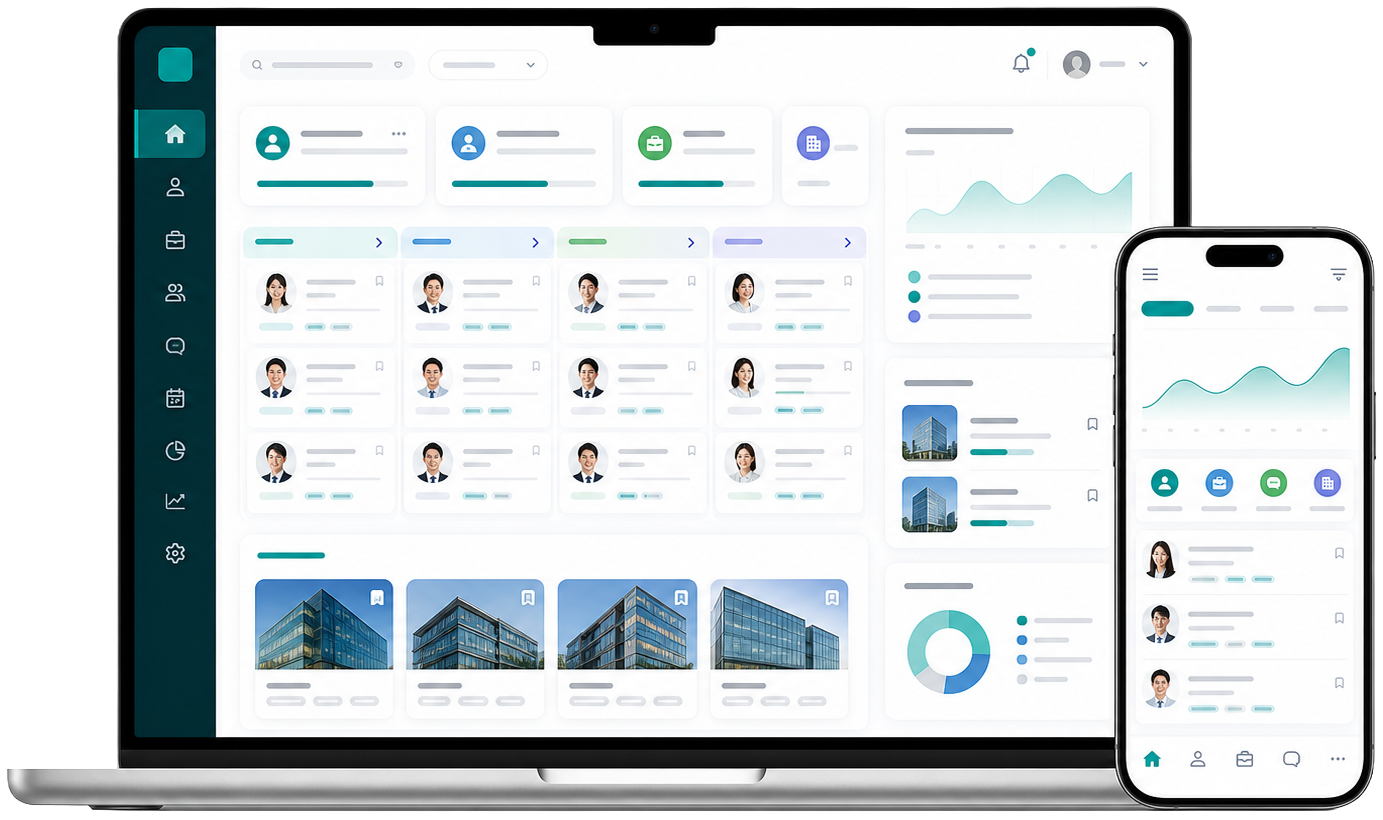 SKYJOB AGENTの管理画面イメージ